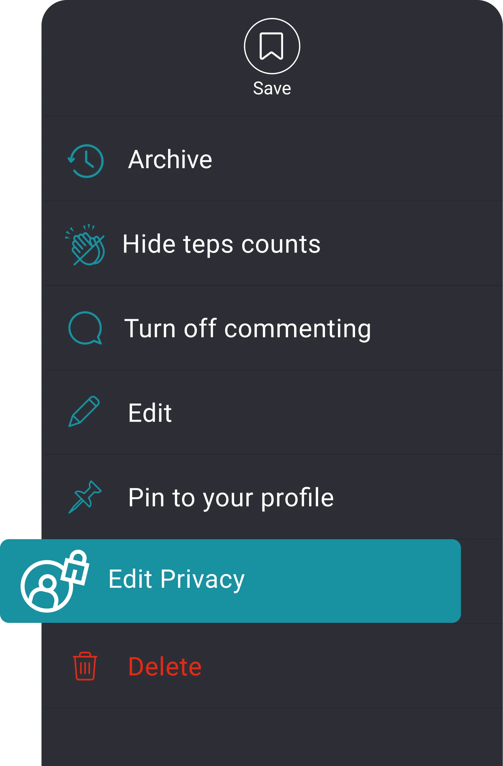 Edit Privacy Settings